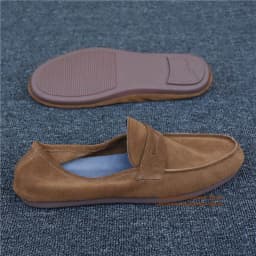 Brown Suede Slip On Men's Loafers Genuine Leather British Style Soft Leather Soft Sole Casual Suede Shoes Trendy Men's Shoes