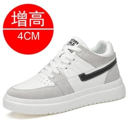 Men Invisible Heightening Shoes 10cm Height Increase 8mm Thick Sole Casual Sports Leisure Style Platform 6cm Height White Shoes