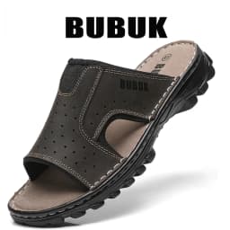 Bubuk Men's Sports Shoes and Beach Shoes, Genuine Leather Slippers with a Comfortable Open-Toe Design, Suitable for Indoor and Outdoor Casual Wear, Outdoor Casual Sandals Made from Top-Quality Cowhide