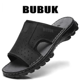 Bubuk Men's Sports Shoes and Beach Shoes, Genuine Leather Slippers with a Comfortable Open-Toe Design, Suitable for Indoor and Outdoor Casual Wear, Outdoor Casual Sandals Made from Top-Quality Cowhide