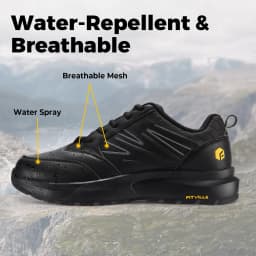 FitVille Wide Men's Shoes Hiking Waterproof Outdoor Work Trekking Trails Sneakers with Arch Support for Heel Pain Relief
