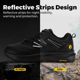 FitVille Wide Men's Shoes Hiking Waterproof Outdoor Work Trekking Trails Sneakers with Arch Support for Heel Pain Relief