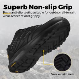 FitVille Wide Men's Shoes Hiking Waterproof Outdoor Work Trekking Trails Sneakers with Arch Support for Heel Pain Relief