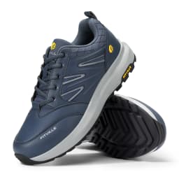 FitVille Wide Men's Shoes Hiking Waterproof Outdoor Work Trekking Trails Sneakers with Arch Support for Heel Pain Relief