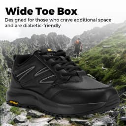 FitVille Wide Men's Shoes Hiking Waterproof Outdoor Work Trekking Trails Sneakers with Arch Support for Heel Pain Relief