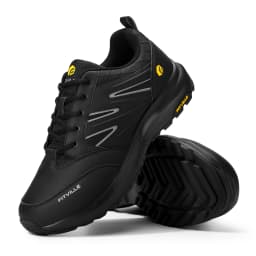FitVille Wide Men's Shoes Hiking Waterproof Outdoor Work Trekking Trails Sneakers with Arch Support for Heel Pain Relief