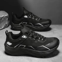 Men Sneakers Trail Running Shoes Breathable Mesh Chunky Sole Lace Up Outdoor Athletic Footwear Casual Walking Shoes
