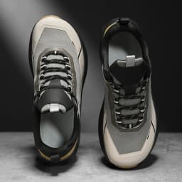 Men Sneakers Trail Running Shoes Breathable Mesh Chunky Sole Lace Up Outdoor Athletic Footwear Casual Walking Shoes