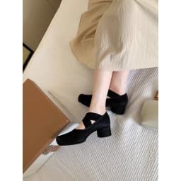 Spring/Summer Mary Jane Shoes Block Heel Pumps Cross Strap Chunky Mid Heel Vintage Elegant Dress Pumps Singel Shoes For Women