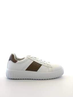 Men’s White Sneakers Lace-Up Casual Shoes Contrast Stripe Lightweight Comfortable Low Top Fashion Walking Shoes