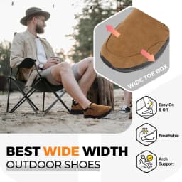 FitVille Men's Shoes Fashion Casual Leather Loafers Wide Slip on Hiking Shoes for Men Water Resistant Walking with Arch Support
