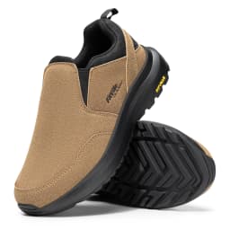 FitVille Men's Shoes Fashion Casual Leather Loafers Wide Slip on Hiking Shoes for Men Water Resistant Walking with Arch Support