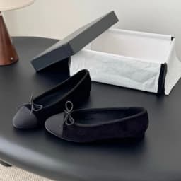 2026 Design Denim Blazer Spring Autumn Ballet Flats Leather Round Toe Bow Comfortable True to Size Women Shoes ballet shoes