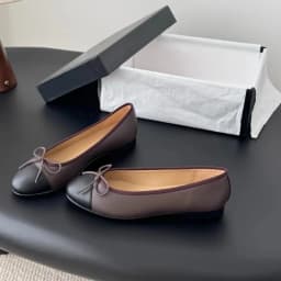 2026 Design Denim Blazer Spring Autumn Ballet Flats Leather Round Toe Bow Comfortable True to Size Women Shoes ballet shoes