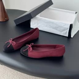 2026 Design Denim Blazer Spring Autumn Ballet Flats Leather Round Toe Bow Comfortable True to Size Women Shoes ballet shoes