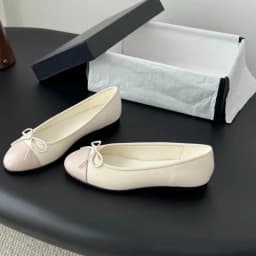 2026 Design Denim Blazer Spring Autumn Ballet Flats Leather Round Toe Bow Comfortable True to Size Women Shoes ballet shoes