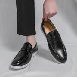 Men Casual Leather Shoes White Slip On Leather Loafers Men High Quality Party Social Leather Shoes Men's Office Business Shoes