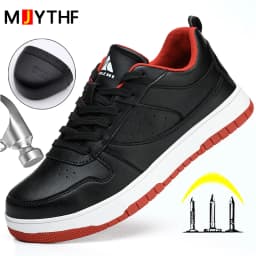 Black Anti Slip And Wear-resistant Casual Safety Shoes Anti-Smash Anti Puncture Work Sneakers Indestructible Shoes Protective