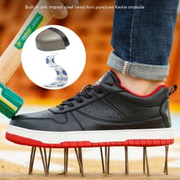 Black Anti Slip And Wear-resistant Casual Safety Shoes Anti-Smash Anti Puncture Work Sneakers Indestructible Shoes Protective
