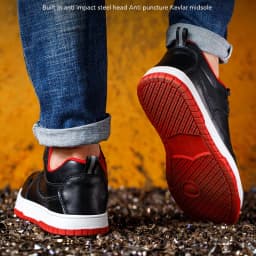 Black Anti Slip And Wear-resistant Casual Safety Shoes Anti-Smash Anti Puncture Work Sneakers Indestructible Shoes Protective