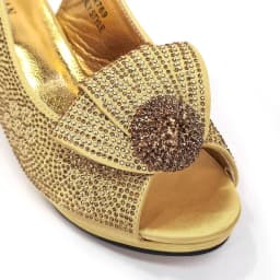 Venus Chan 2024 Italian Design Girly Style Golden Color Wedding Shoes And Bag Full Diamond Decoration Metal Closure Bags