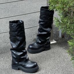 Vintage Platform Thick Sole Women Knee High Boots Fashion Ladies Multi Buckle Leather Long Booties Botas De Inverno Feminina