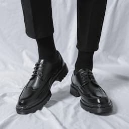 New Leather Shoes for Young Men British Brock Formal Business Increase Casual Black Wedding Groom Lace-Up Men's Shoes