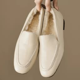 Loafers women's sheepskin wool inside slip-on flats moccasins warm winter cold weather casual espadrilles shoes for woman 2024