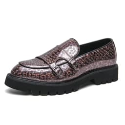 Street Fashion Men's Loafers Thick Sole Big Toe Shoes Trend Green Party Dress Shoes Men's Genuine Leather Casual Shoes 37-46
