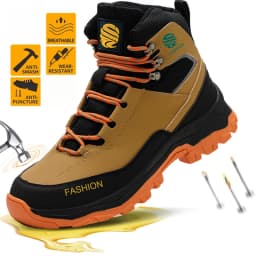Wear Resistant Men's Safety Boots Soft Work Sneakers Anti Impact Anti Piercing Fashion Comfort Outdoor Men's Shoes
