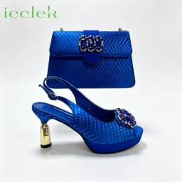 Elegant 2026 Lilac Peep Toe High Heels with Diamond Accents Luxurious Italian Design Pumps & Matching Bag Set for WeddingParty