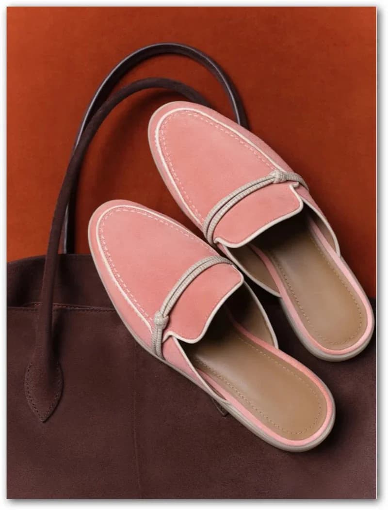 2025 new model loafers, women's Zaic leather casual slippers, designer luxury brand sandals.