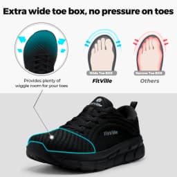 FitVille Wide Toe Box Shoes for Men Cushioned Well Extra Wide Width Shoes Non Slip Wide Lightweight Breathable Running Shoes