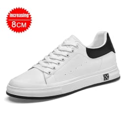 Elevator Shoes Men 6cm 8cm 10cm Lifting Board Shoes White Platform Male Sneakers Hidden Height Increase Sports Casual Shoes 2025