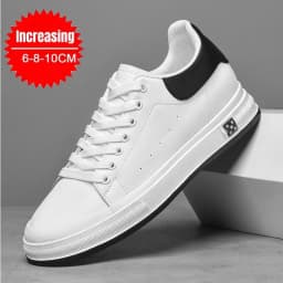 Elevator Shoes Men 6cm 8cm 10cm Lifting Board Shoes White Platform Male Sneakers Hidden Height Increase Sports Casual Shoes 2025