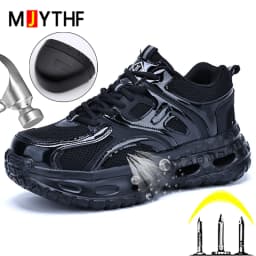 Fashion Women's Safety Shoes Anti-smash Anti-Puncture Work Sneakers Steel Toe Shoes Breathable Lightweight Protection Shoes 2026