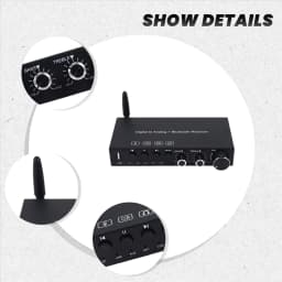 New USB 192KHz DAC Digital to Analog Converter with Headphone Amplifier Built-in Bluetooth 5.0 Receiver Music Player
