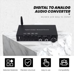 New USB 192KHz DAC Digital to Analog Converter with Headphone Amplifier Built-in Bluetooth 5.0 Receiver Music Player