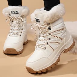 Women Snow Boots Waterproof Winter Keep Warm Plush Cotton Boots Platform Ankle Boots Snow Shoes Fur Outdoor Short Boots Fashion