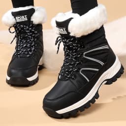 Women Snow Boots Waterproof Winter Keep Warm Plush Cotton Boots Platform Ankle Boots Snow Shoes Fur Outdoor Short Boots Fashion