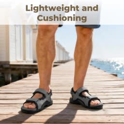 FitVille Mens Beach Sandals Wide Toe Box Walking Athletic Sandal For Men With Arch Support Cushion Slip-Resistant Beach Shoes