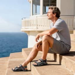 FitVille Mens Beach Sandals Wide Toe Box Walking Athletic Sandal For Men With Arch Support Cushion Slip-Resistant Beach Shoes