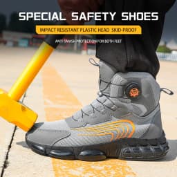 High-top Plastic Toe Cap Kevlar Anti-Smashing and Anti-Puncture Safety Shoes, Work Shoes, Protective Shoes