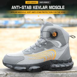 High-top Plastic Toe Cap Kevlar Anti-Smashing and Anti-Puncture Safety Shoes, Work Shoes, Protective Shoes