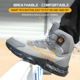 High-top Plastic Toe Cap Kevlar Anti-Smashing and Anti-Puncture Safety Shoes, Work Shoes, Protective Shoes