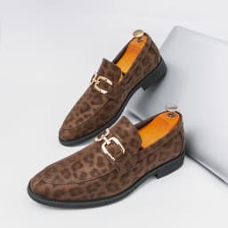 Men Loafers Shoes Suede Color Low Heel Trendy Business Men Shoes