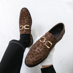 Men Loafers Shoes Suede Color Low Heel Trendy Business Men Shoes