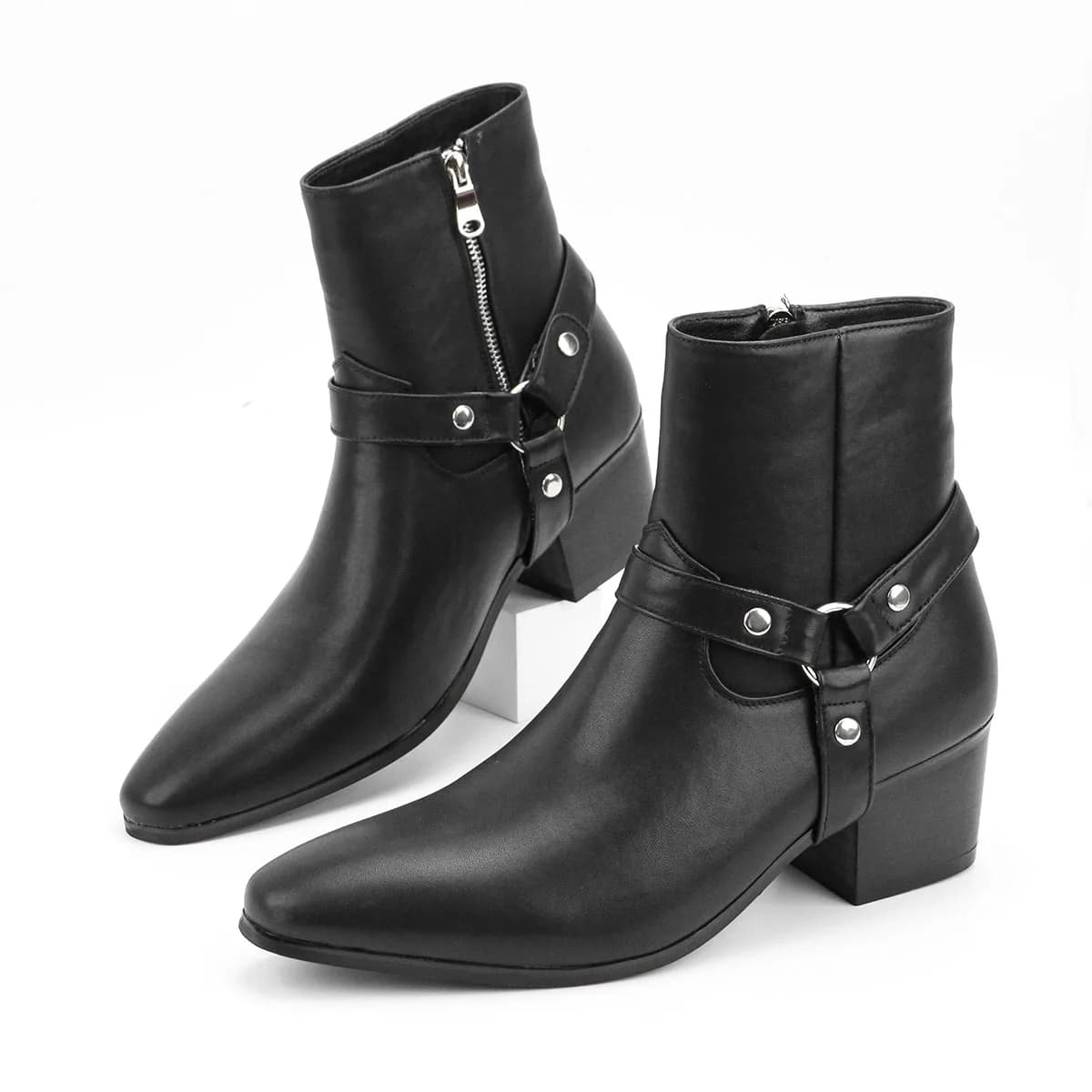 Men's High-Heeled Chelsea Double Elastic Boots