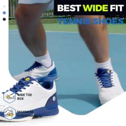 FitVille Men'S Tennis Shoes Wide Version 2E Professional Training Sports Shoes Breathable Non-Slip Rackets With Arch Support