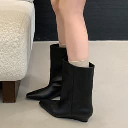 Eilyken 2026 Vintage Soft Leather Pointed Toe Women Ankle Boots Autumn Winter Wedges Heel Shoes Concise Ladies Modern Booties